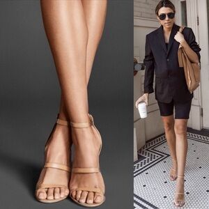 NIB TAMARA MELLON Sandal EU 41.5 US 11.5 Frontline 4" Heel Tan Genuine Leather